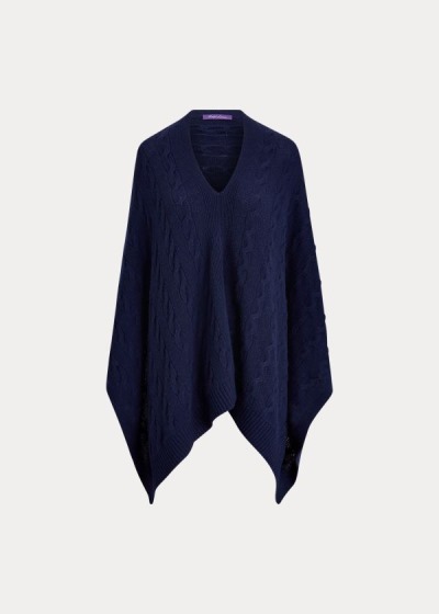 Poncho Ralph Lauren Cable-Knit Cashmere Mulher 32784-HFCO